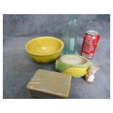 VTG Corn Bowls, Trinket Box & Bottle