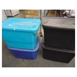 Four Large Totes w/Lids