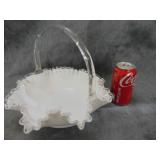 VTG Fenton Silver Crest Glass Basket, 10'-no flaws