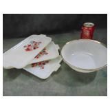 VTG Tea Set Plates and Fire King Bowl