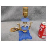 Vintage Blue Glass Lamp