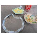 VTG Glass 'Cat' Plate, and 2 Trinket Dishes