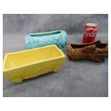 2 VTG McCoy Planters & A Shawnee Gnome Planter
