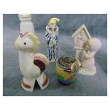 VTG Ceramic Pie Bird, and Misc Home Decor