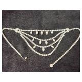 VTG Weiss Rhinestone Necklace w/Marquis Drops