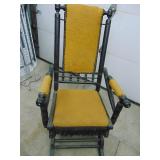 Antique Upholstered Platform Rocking Chair