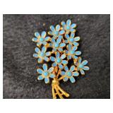 VTG Weiss Brooch, Blue Enamel on Gold