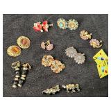 VTG Earrings, a stone is missing on one earring