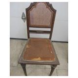 Antique Steel & Cane Side Chair