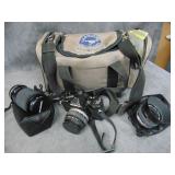 VTG Olympus 35 mm SLR Camera, OM-4T, Extra Lenses,