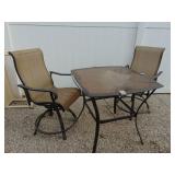Outdoor Patio Set, 2 Chairs /Table, Slightly Hitop