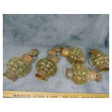 Five Wall Sconce Lamps, Blown Glass