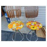 Two VTG Bar Stools, 1 is missing a slat