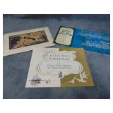 VTG Gold-Etched Prints by Lionel Barrymore; a