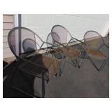 Three Metal Stacking Patio Chairs
