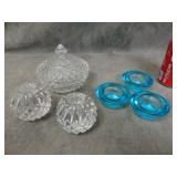 Candle Holders and Covered Candy Dish