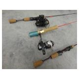 Four Ice Fishing Rods & Reels