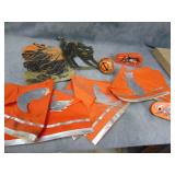 VTG Halloween Lot: 2 Tin Foil Signs, Noise Makers