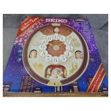 NIB Seiko Wall Clock w/16 Swarovski Crystals