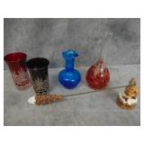 VTG Cut-to-Clear Glasses, Art Glass Vase and more