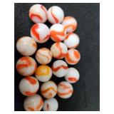Ally Agate Red Swirl Marbles