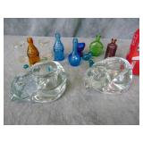 Crystal Tea Light Holders, Mini Glass Bottles