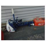 Evinruse 6 HP TIller Boat Motor and Gas Tank,