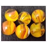 Vitrol Hybrid Yellow Red Flames Marbles