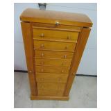 Tall Wood Jewelry Case, New but some dings from