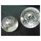 Two Nice Clear (with bubbles) Paperweights
