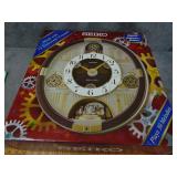 NIB Seiko Wall Clock with 12 Swarovski Crystals
