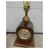 Large Wood Clock Lamp