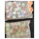 Two Vitro Agate Bags Marbles, bags degrading