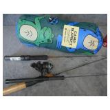 Camp Blanket (looks new) and Rods & Reel