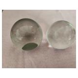 Two Clear Paperweights