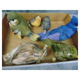 Feathered and Ceramic Birds