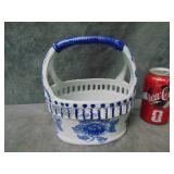 Blue & White Ceramic Basket