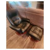 Black Swivel Recliner chair w/ottoman