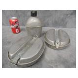 Military Canteen and Two Plates/Pans