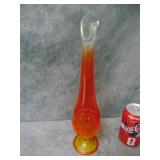 VTG Orange Swung Vase
