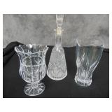Crystal Decanter and Vases