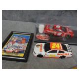 Two Die Cast Cars and Print