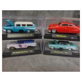 4  Die Cast Cars in Cases