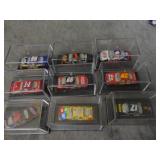 Nine Die Cast Cars in Cases