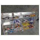Display Case with 11 Die Cast Nascar Cars