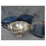 Kitchenware: Roaster, Strainer, Pot, Loaf Pan