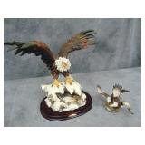 Two Eagle Figurines