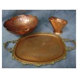 VTG Copper Tray, Bowl and Pitcher