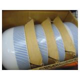 NIB Set of Dishes, White/Blue Stripes, Serv. for 4