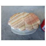 VTG Marble Onyx Clam Seashell Jewelry Box